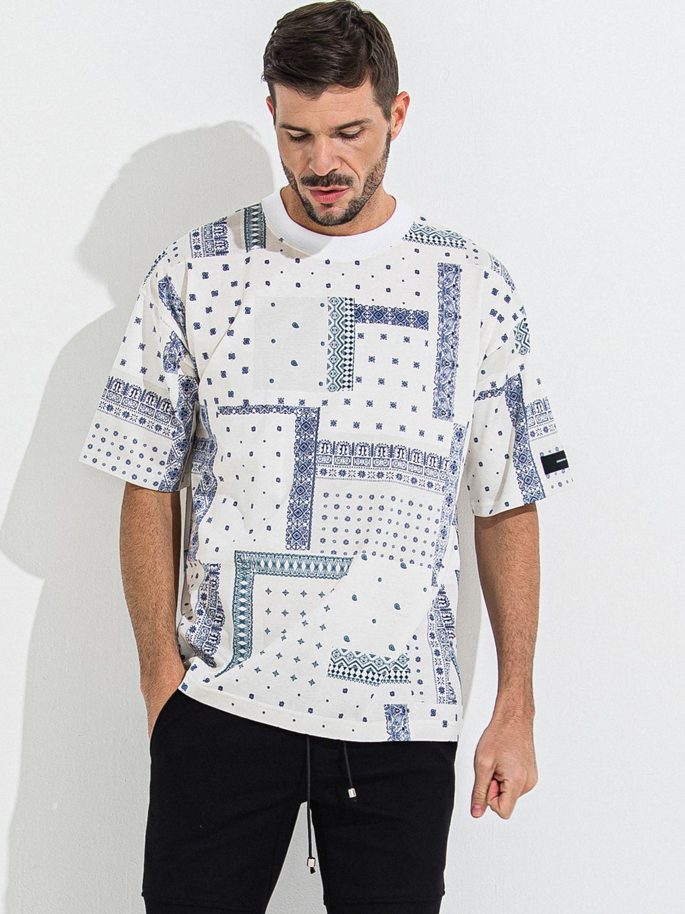 【予約品 】BANDANA OVER TEE / バンダナオーバーサイズTシャツ / ホワイト