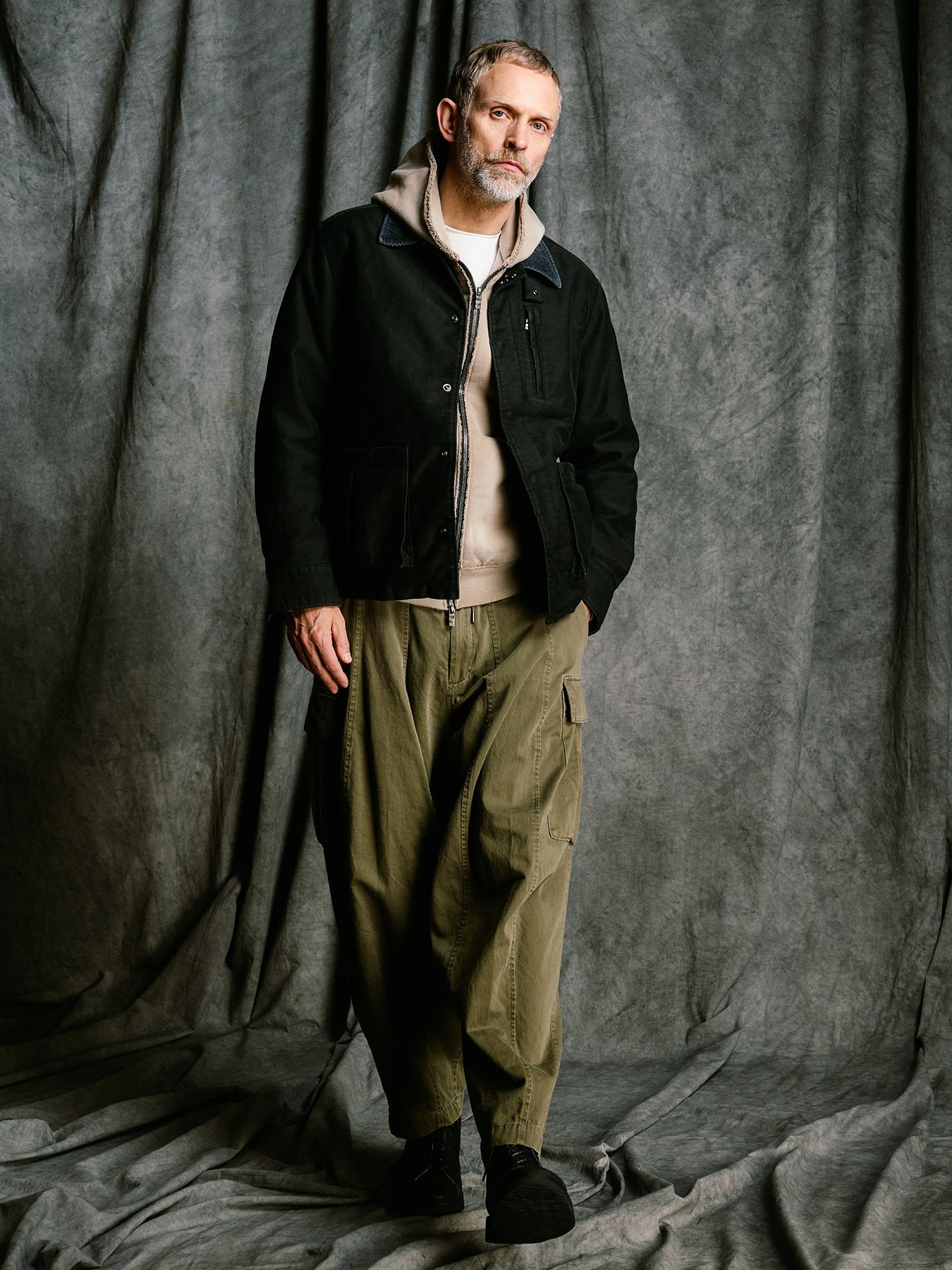 【予約品 4月19日(日) 18時締切】heavy moleskin short coverall jacket / ヘビーモールスキン ショートカバーオールジャケット / ブラック