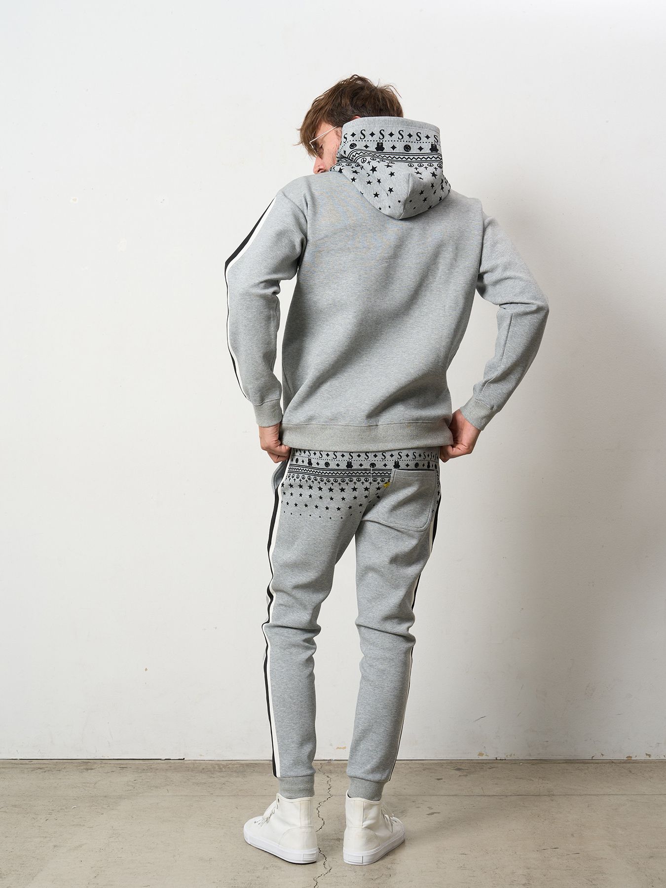 【予約品 5月8日(木) AM10時 締切】 T-Rストレッチポンチ スターノルディックフロッキー ラインリブパンツ / M.グレー