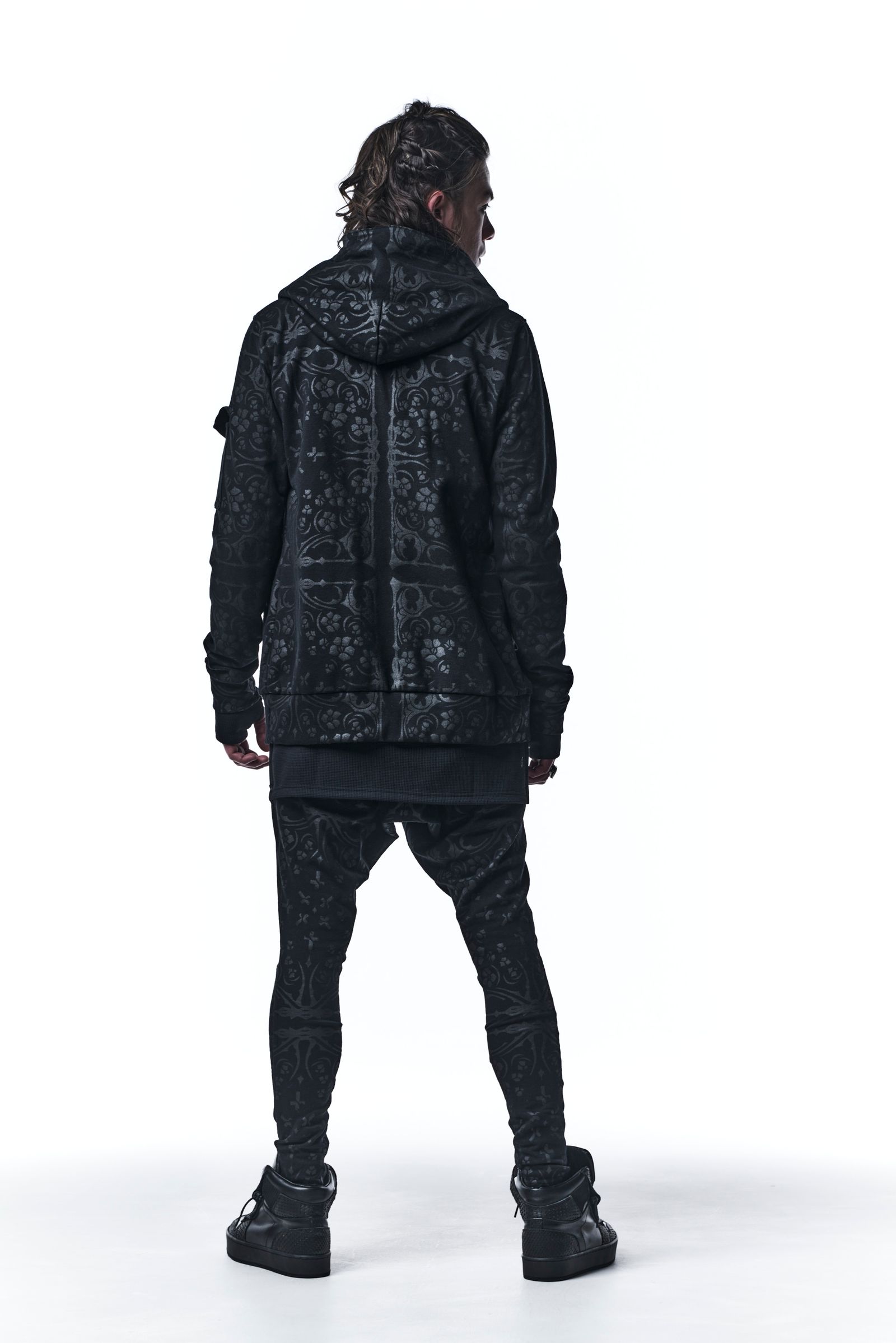 Hoodie パーカー BANDANA Print Jersey / Black×Black 【kiryuyrik】