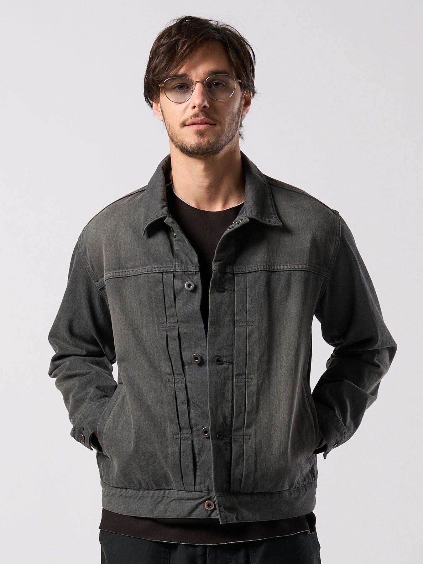 【予約品 4月19日(日) 18時締切】denim jacket type1 (used) / ユーズド加工 TYPE1 デニムジャケット / ダストチャコール