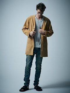 カーフスエード ロングカーディガン / Long Cardigan / ALTERNA（オルタナ） / ベージュ 【STRUM】