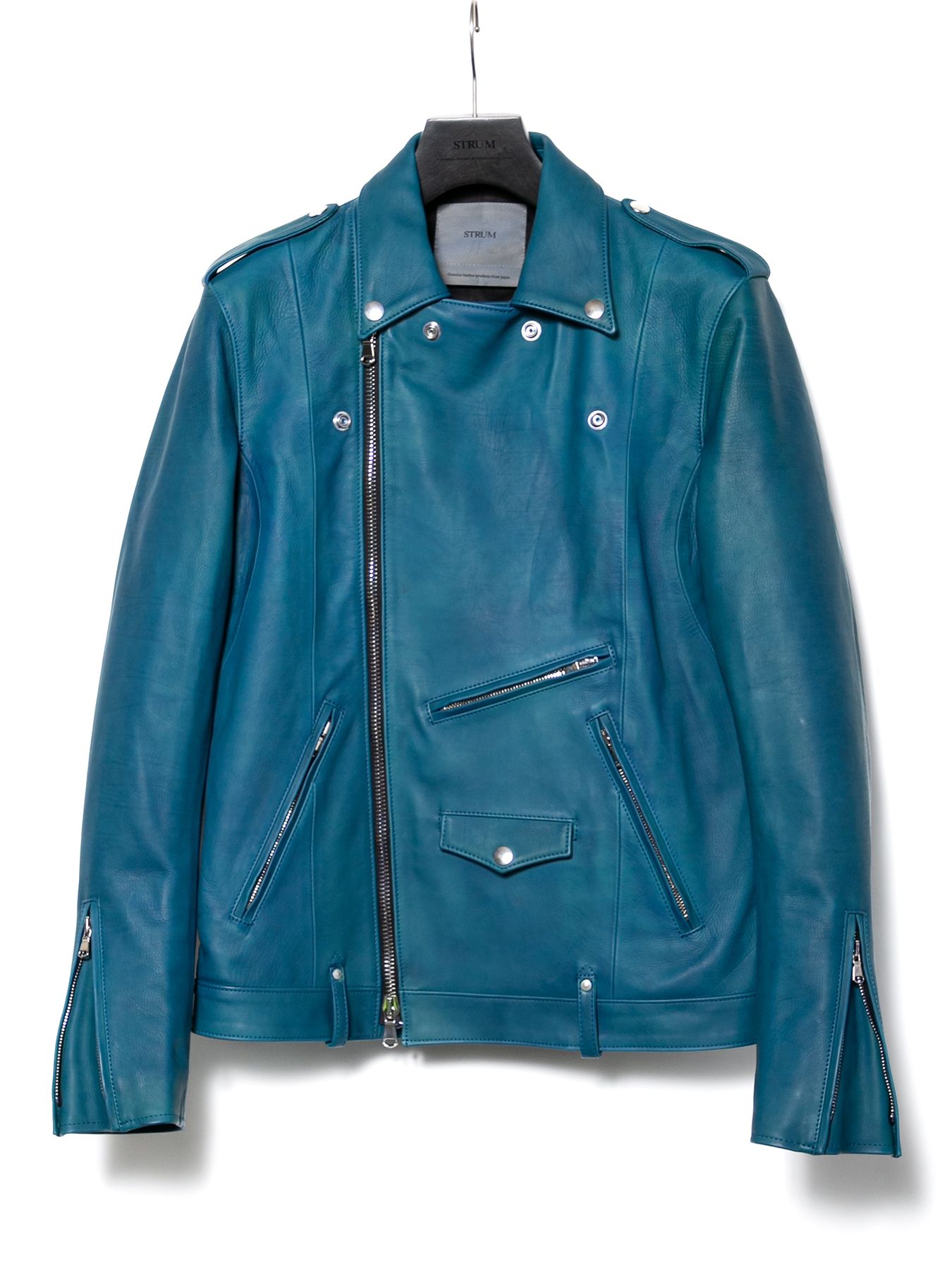 【予約品 10月12日(日) 締切】Hybrid Vegetable Tanned Calfskin Garment Burning Dyed Double Riders / ハイブリッド タンニン鞣し カーフスキン 燃焼製品染めダブルライダース / ROM