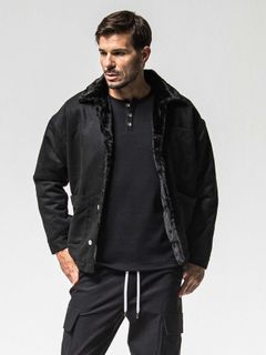 【予約品 】SUEDE FUR CAVER ALL / スウェードファーカバーオール / ブラック
