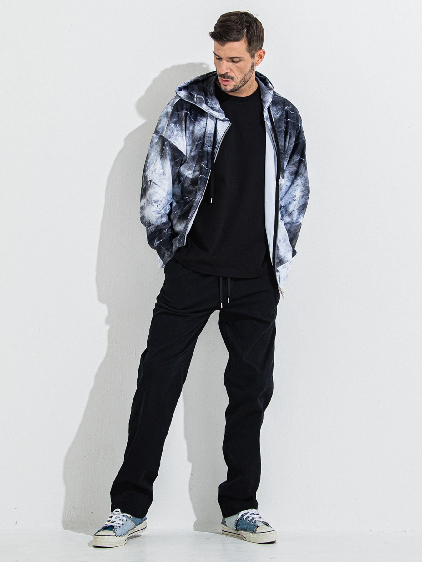 【予約品 】DENIM JERSEY WIDE PT / デニムジャージワイドパンツ / ブラック