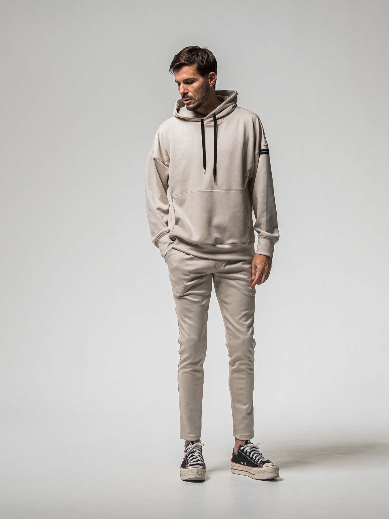【予約品 8月31日(日) 締切】CHRIS EASY SUEDE TUCK PANTS / クリス イージー スウェードタックパンツ / グレージュ