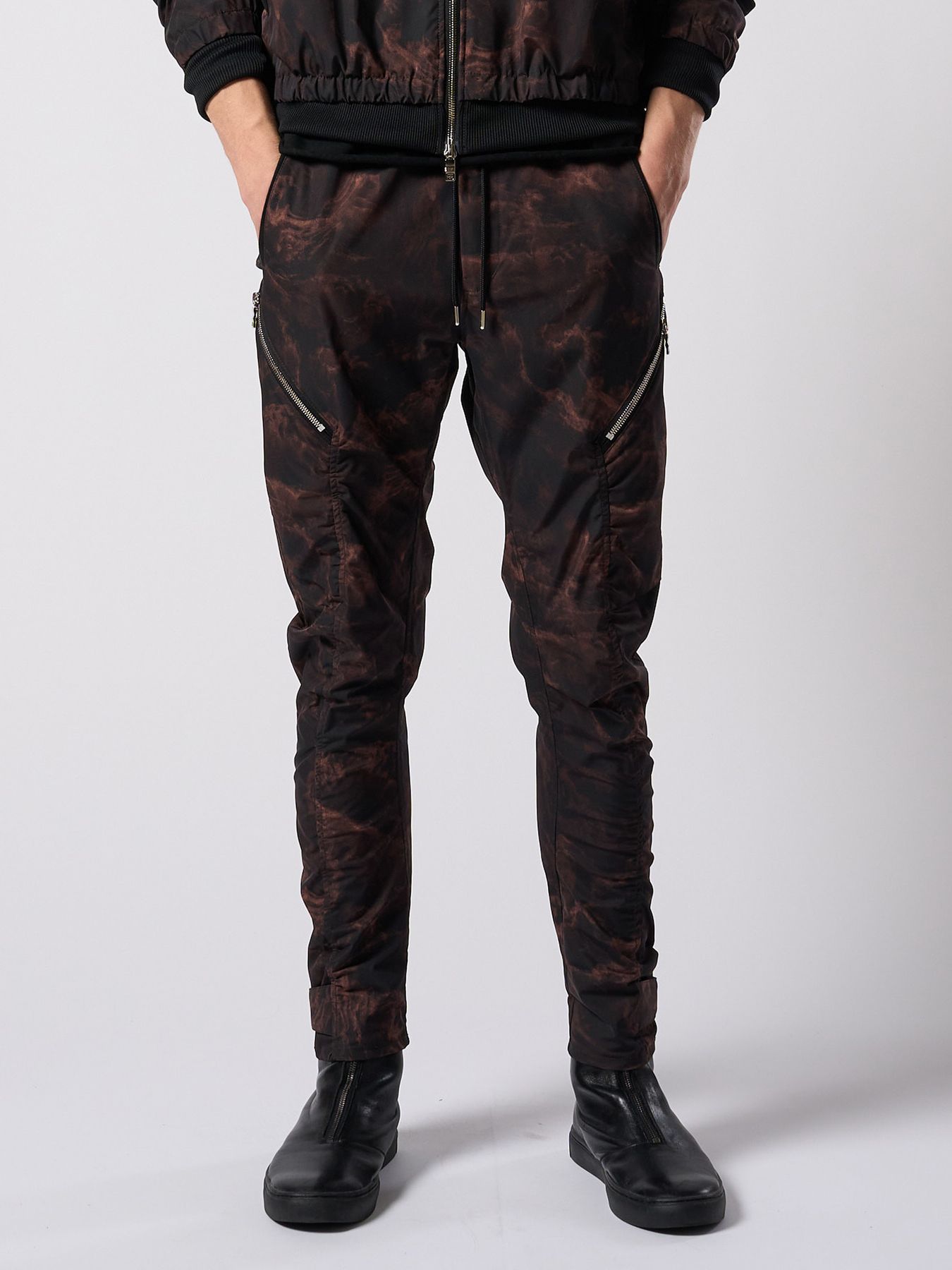 【予約品 4月19日(日) 18時締切】puckering banana teck pants / パッカリング バナナ テックパンツ / スモークプリント