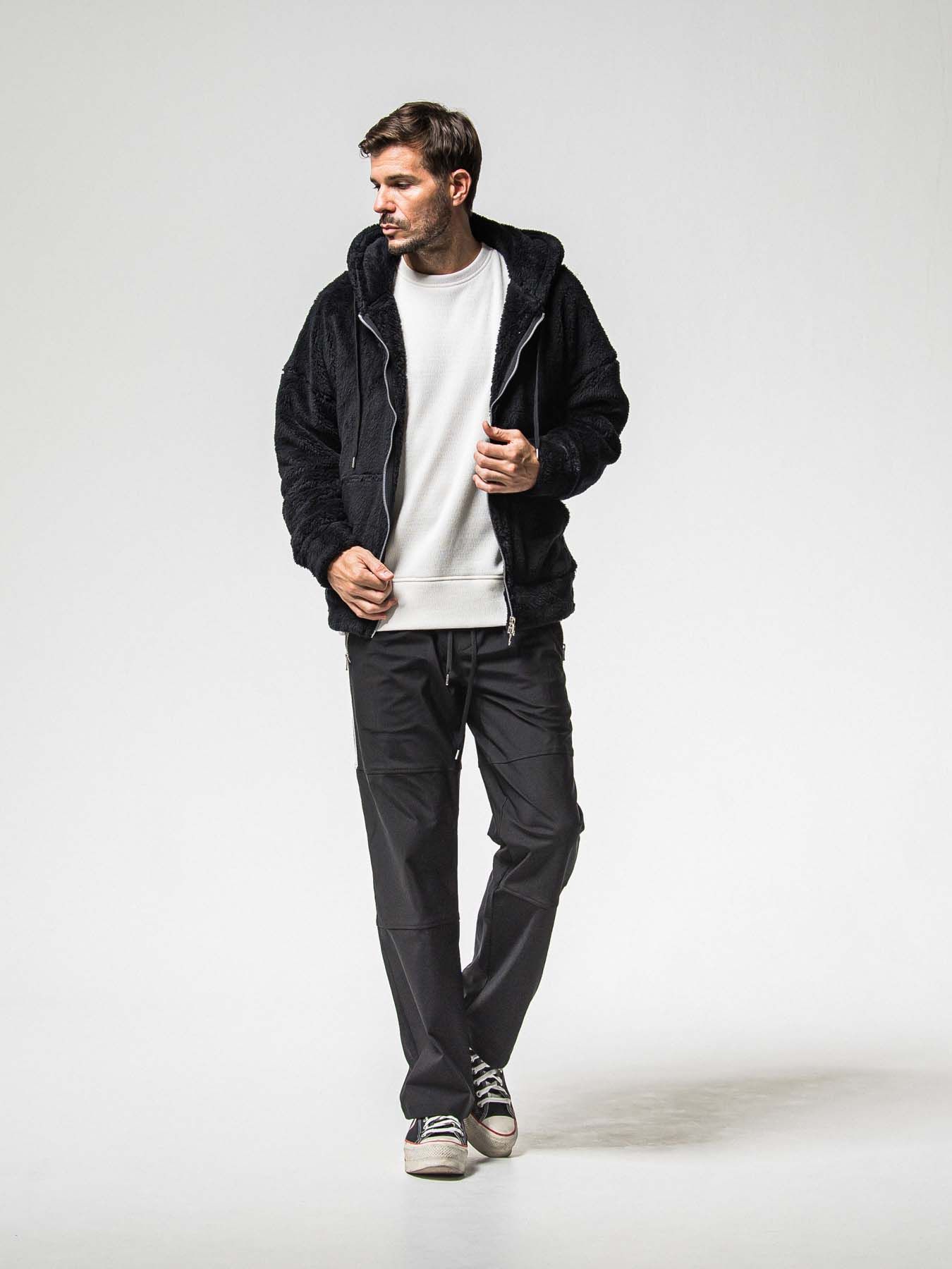 【予約品 8月31日(日) 締切】VELOURS FLEECE THERMAL LOOSE TRAINER / ベロアフリース サーマル ルーズトレーナー / ホワイト