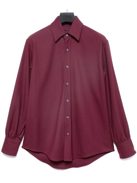 ウォッシャブル ウールレーヨンポリ ツイル ドレスシャツ / BURGUNDY