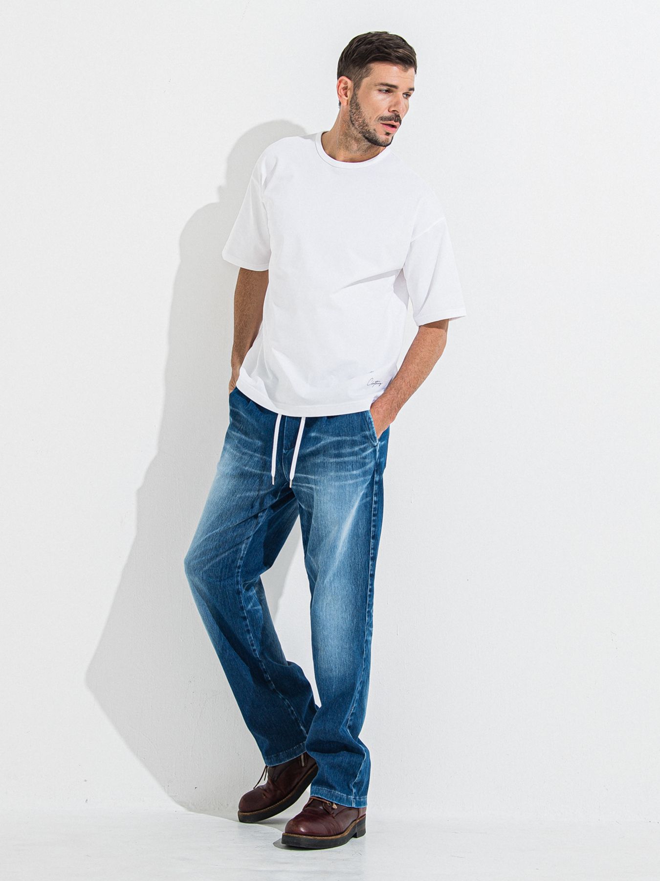 【予約品 】DENIM JERSEY WIDE PT / デニムジャージワイドパンツ / ダークインディゴ