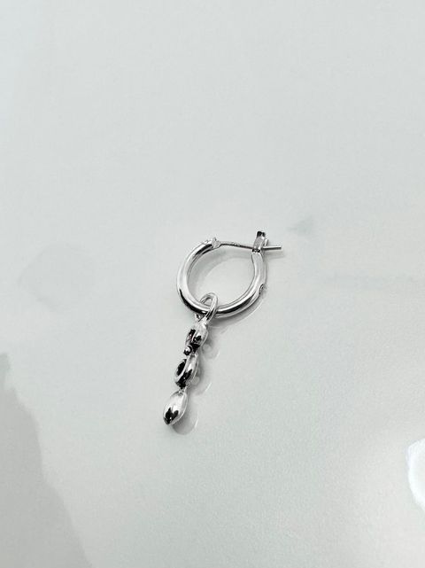 《受注生産》 THIN HOOP raised by wolves with TEARDROP / シンフープピアス レイズド バイ ウルヴス ウィズティアドロップ 【注文から2～3週間後入荷】