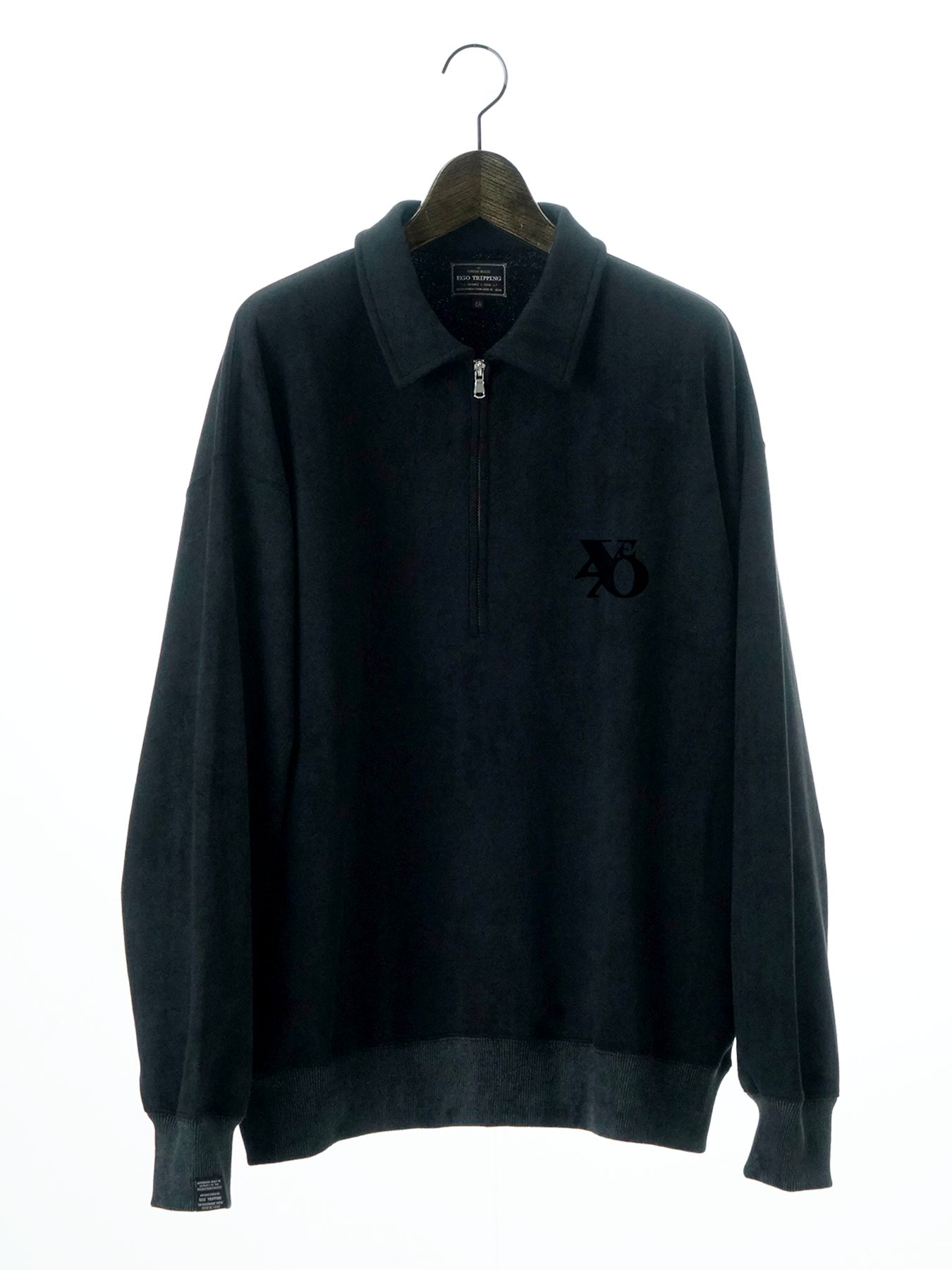【予約品 11月23日(日) 締切】MINIMALPULLOVER / プリント プルオーバーシャツ / BLACK