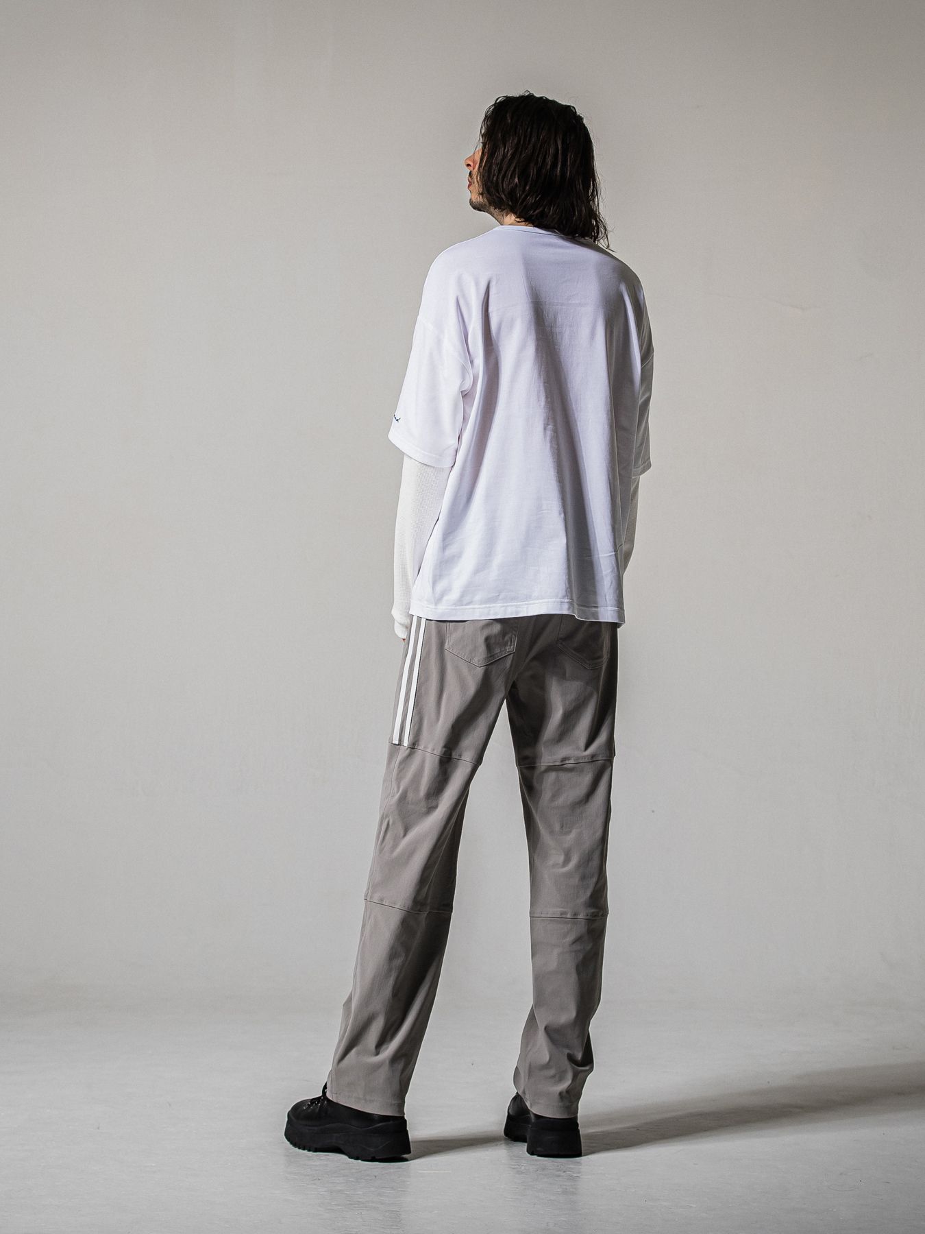 【予約品 11月16日(日) 締切】FAKE LAYERED WAFFLE LONGSLEEVE / フェイクレイヤード ワッフル ロングスリーブTシャツ / ブラック