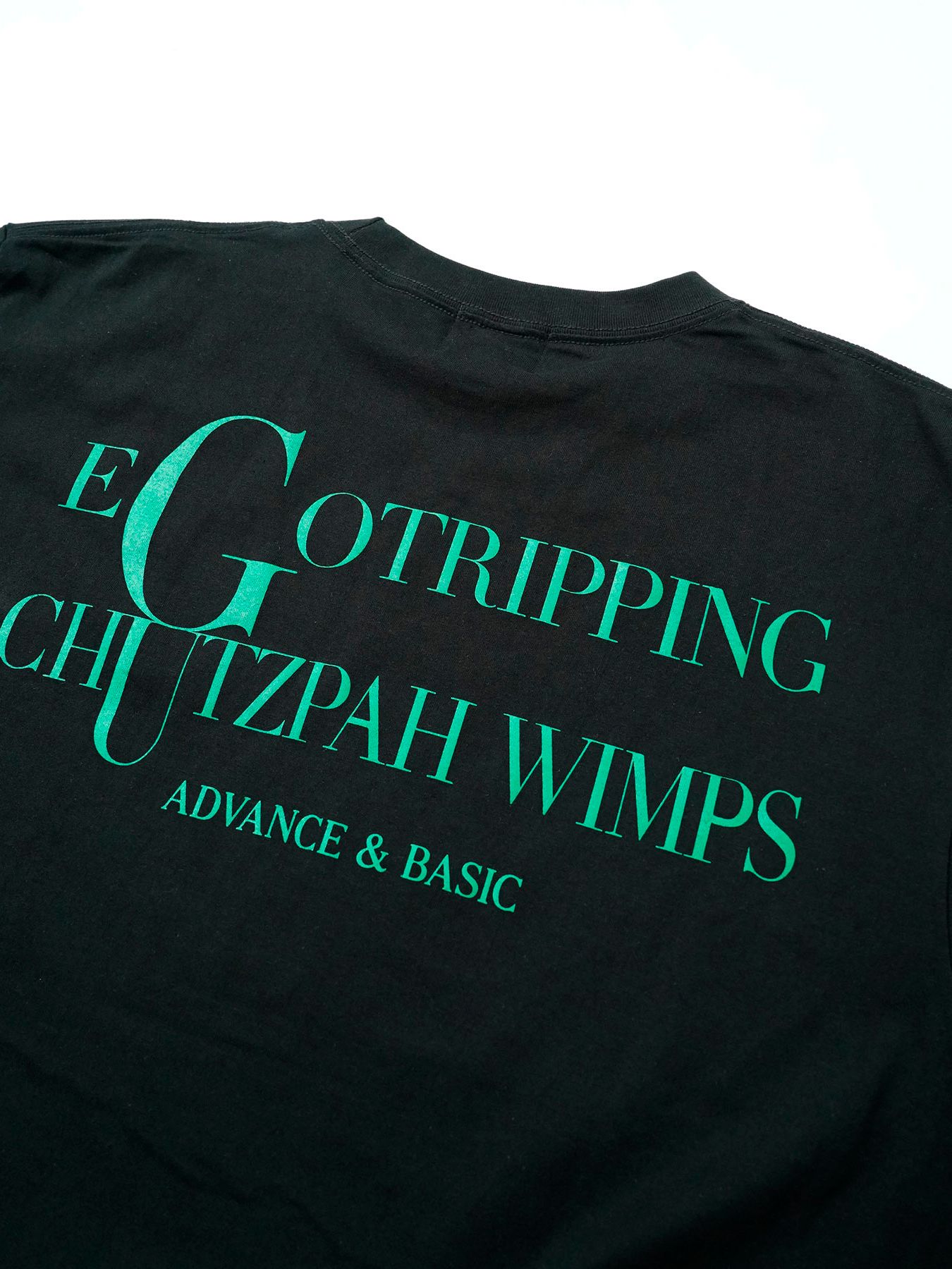 【予約品 11月9日(月) 締切】HEAVYOUNCE TEE Cw / ヘビーオンス バックプリントTシャツ / ブラック×グリーン