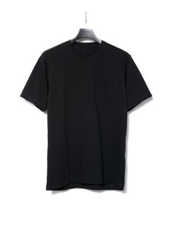 【予約品 10月12日(日) 締切】Natural Soft Cotton Chest Pocket Crew Neck T-shirt / 30/-ナチュラルソフト天竺 胸ポケット クルーネック Tシャツ / ブラック