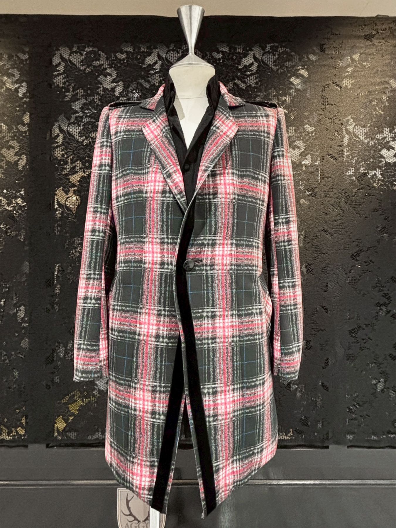 【予約品 1月4日(日) 締切】Trimming Stand Collar Jacket / トリミング スタンドカラージャケット / ブラック&ピンク