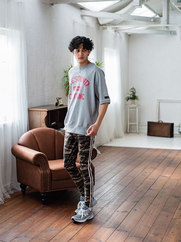 《予約品3月3日18：00締め》 college half sleave / ハーフスリーブT / グレー