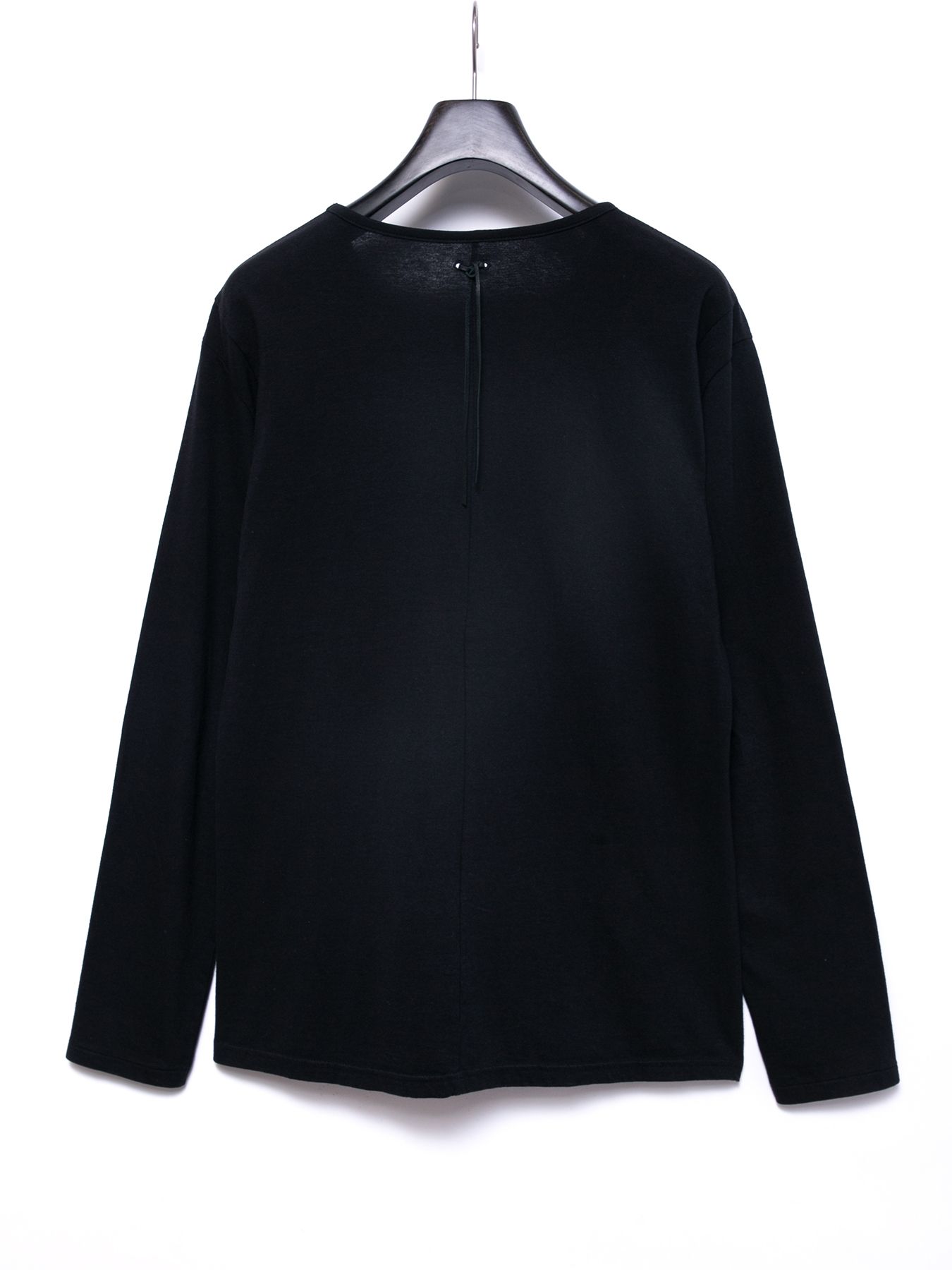 【予約品 4月6日(月) 締切】Natural Soft Cotton Plain Stitches Crew Neck T-shirt / 30/-ナチュラルソフト天竺 クルーネック ロングスリーブ Tシャツ / ブラック