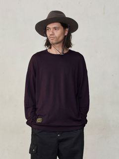【予約品】 WASHABLE WOOL TEE / ウールTシャツ / チャコール