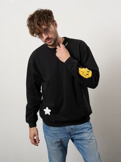 【予約品 10月16日(木) 締切】オーセンティックパイル ウェービーロゴ スマイル ケット スエットシャツ / ブラック