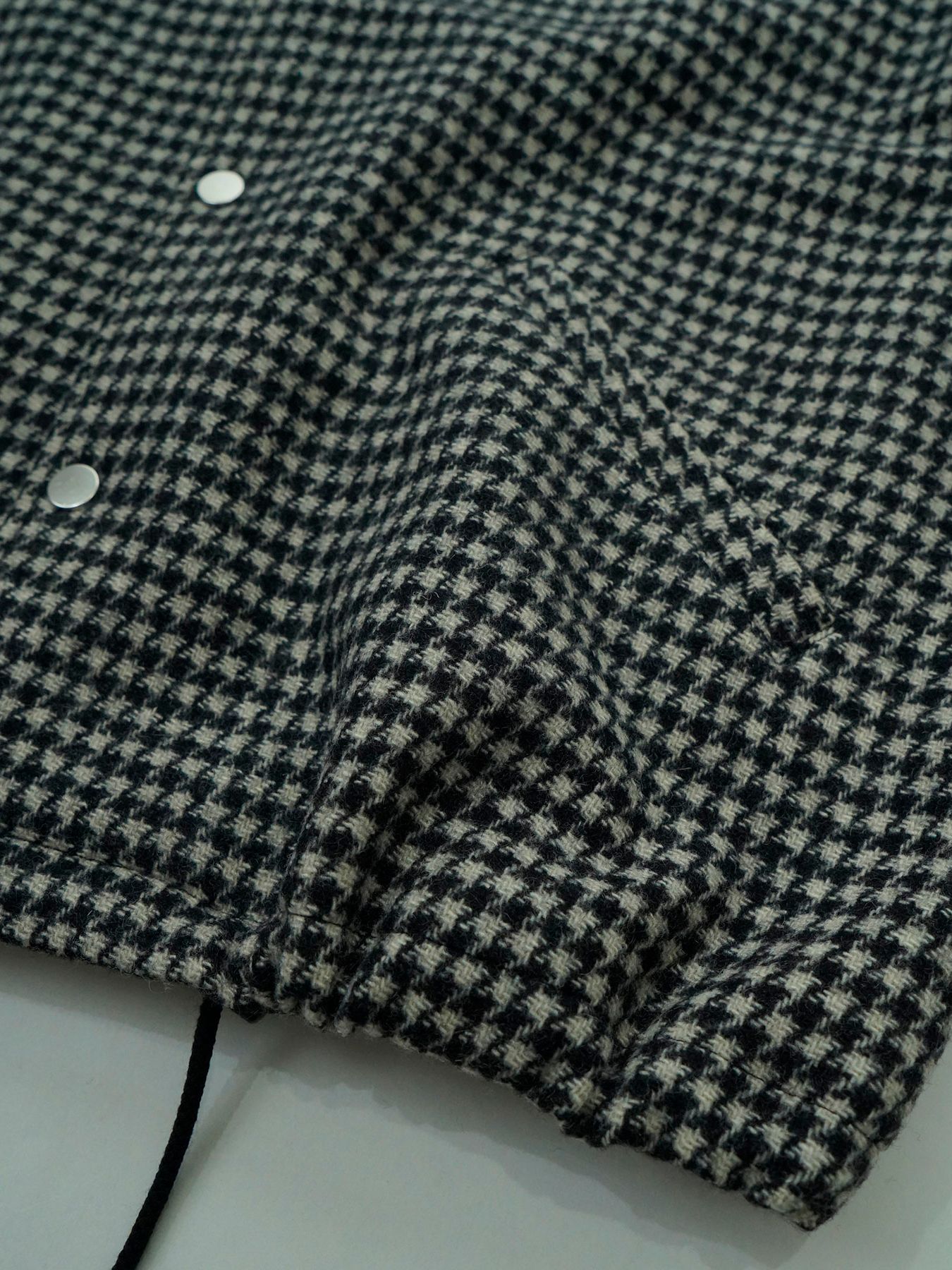 【予約品 】Houndcoach / ウール コーチジャケット / ホワイト×ブラック千鳥