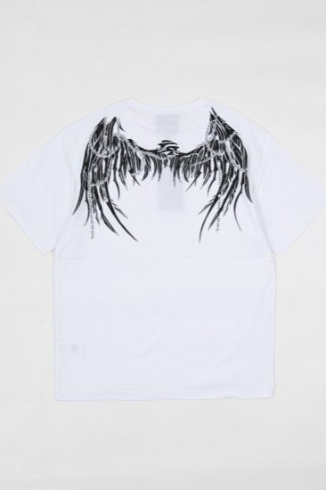 RHINESTONE EAGLE WING T-SHIRTS/ ホワイト 【BOY LONDON】