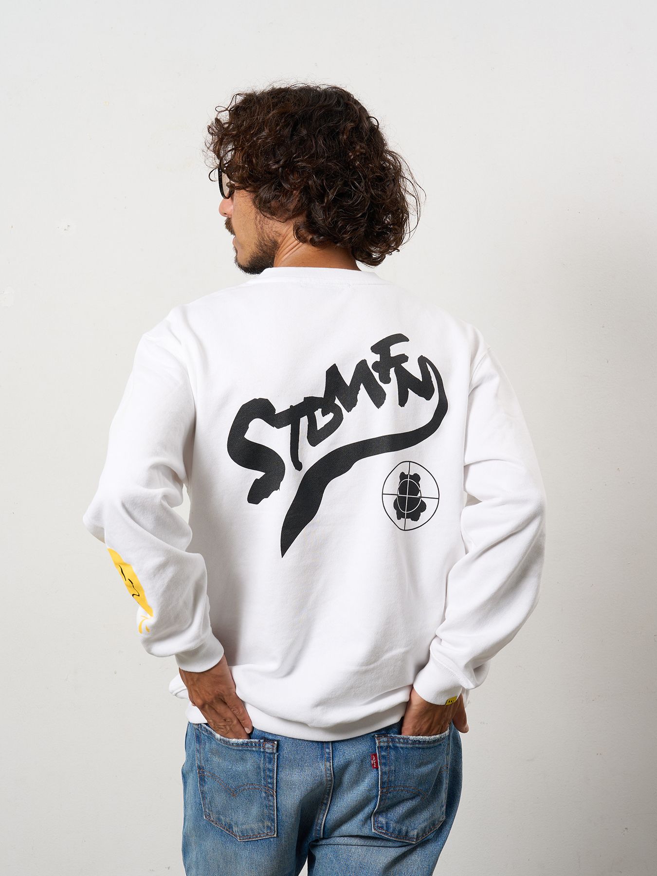 【予約品 10月16日(木) 締切】オーセンティックパイル ウェービーロゴ スマイル ケット スエットシャツ / ホワイト