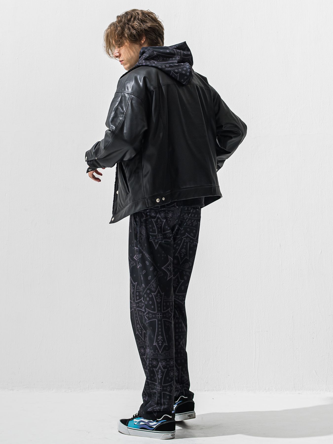 【予約品 9月6日(日) 締切】LEATHER FUR OVER G / レザー ファー オーバー Gジャン / ブラック
