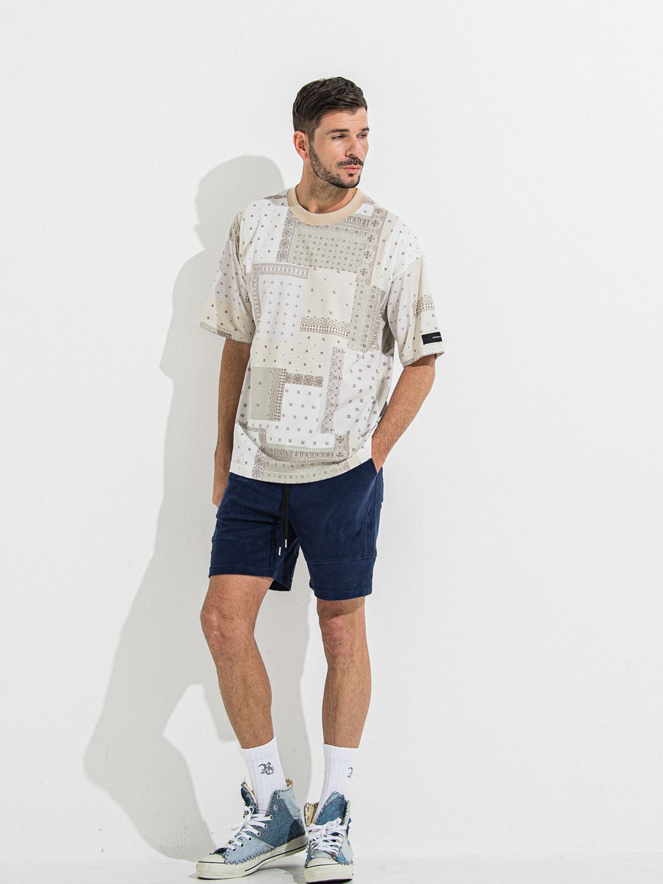【予約品 】BANDANA OVER TEE / バンダナオーバーサイズTシャツ / ベージュ