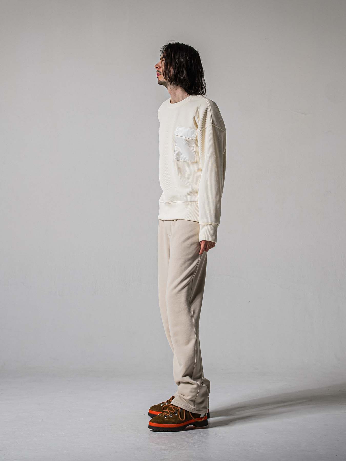 【予約品 11月16日(日) 締切】HF URAKE WIDE TUCK PANTS / 裏毛 セミワイドシルエット ワンタック イージーパンツ / グレージュ