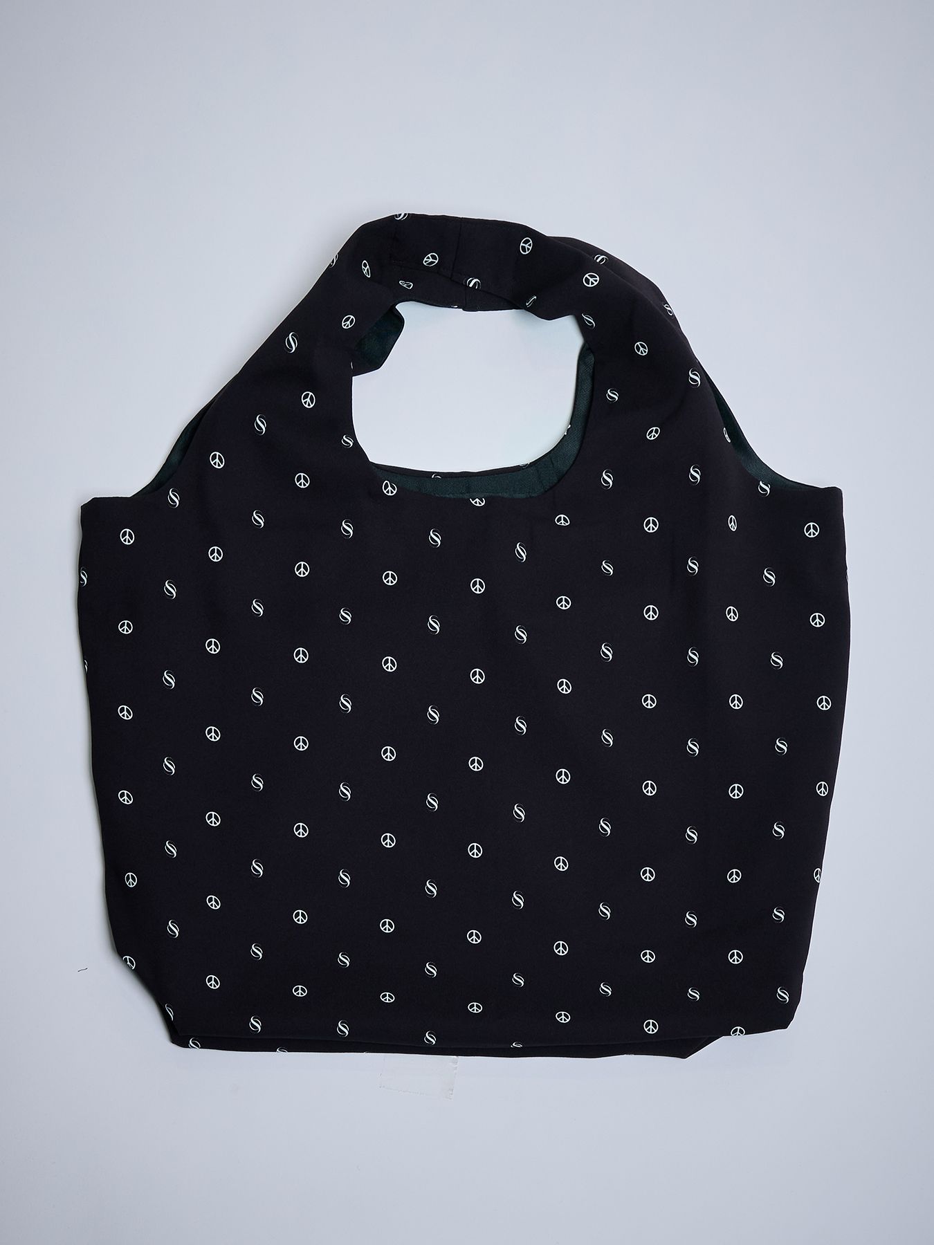 【予約品 4月26日(日) 締切】Peace Dot Shoulder Tote Bag / ピースドット ショルダートートバッグ / ブラック