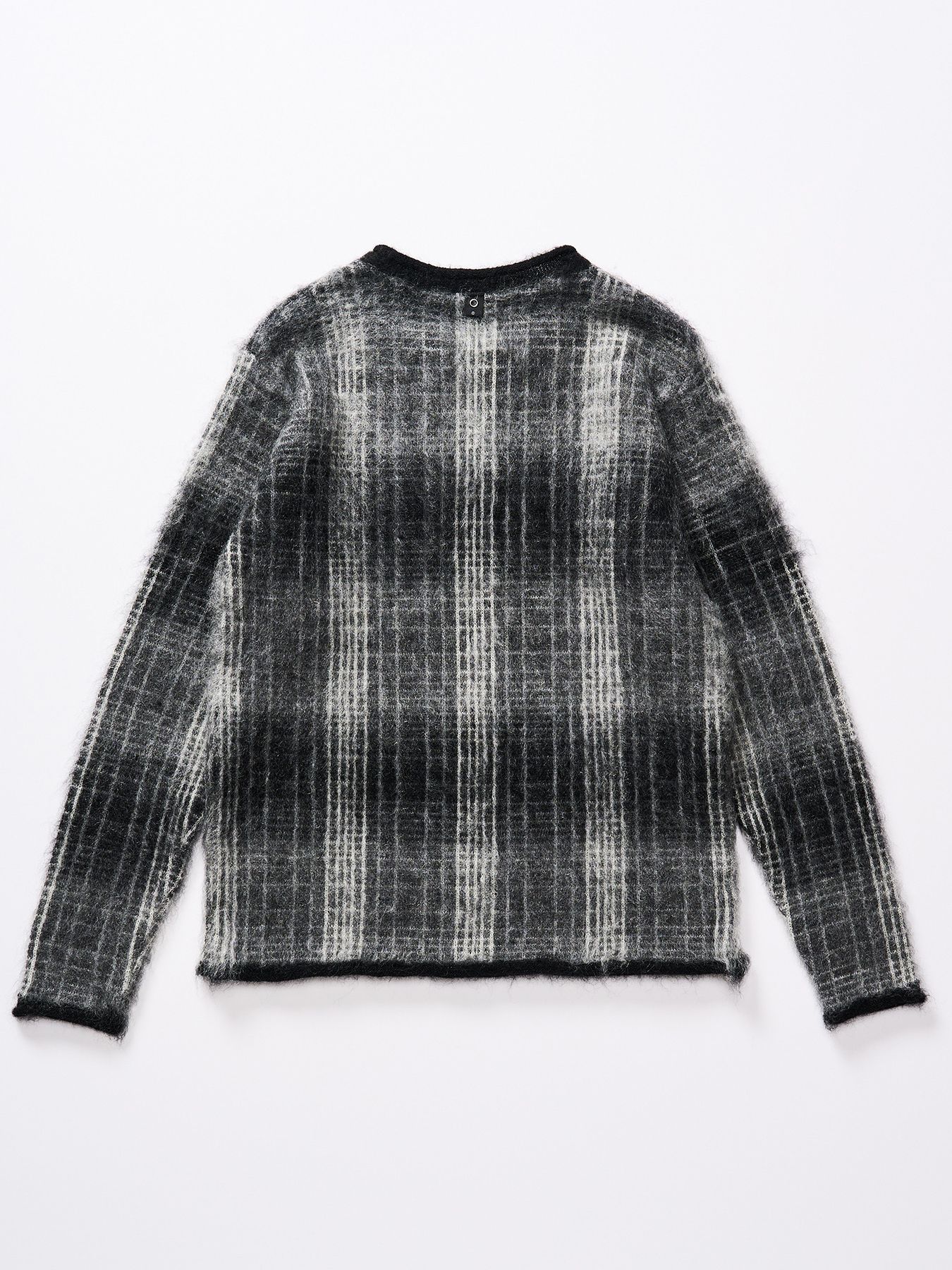 【予約品 】mohair shaggy knit crew / モヘアシャギーニット クルーネック / ブラックチェック