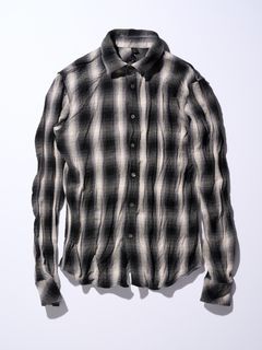 【予約品】 twist wrinkle check / シャツ / ブラック