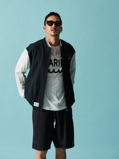 【予約品 10月9日(木) 締切】muta Dot Air(R) Ventilation Jacket / リブブルゾン / ブラック×ホワイト【Acanthus × muta MARINE】