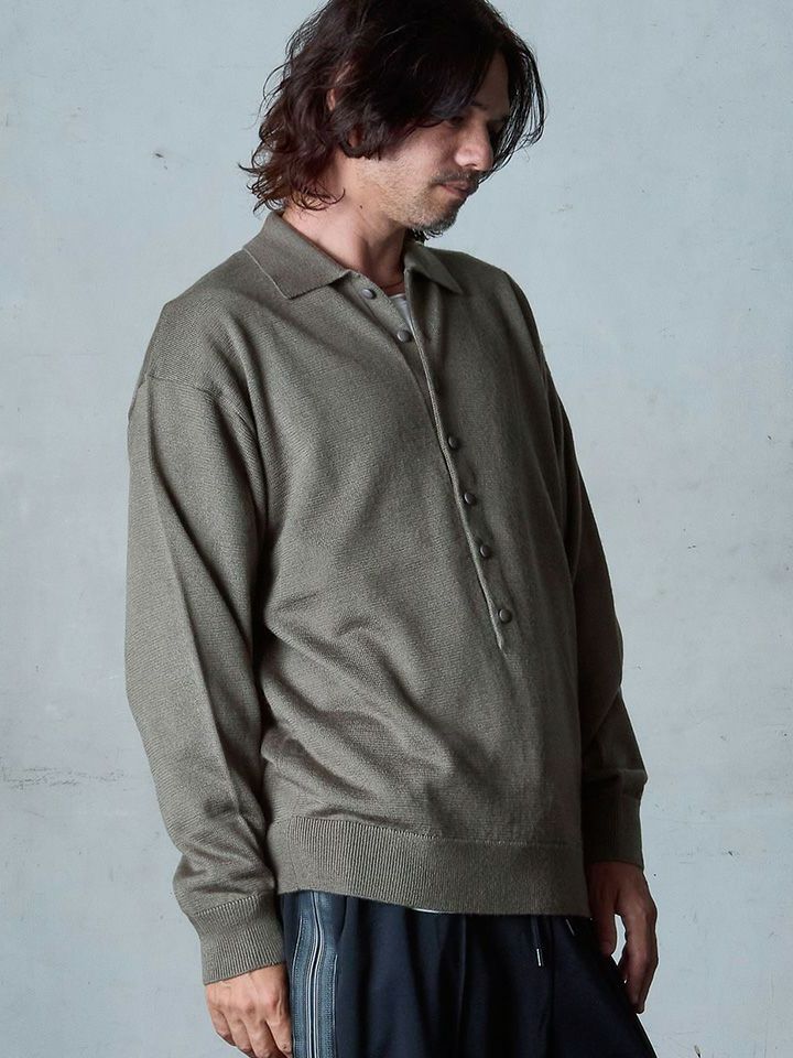 【予約品】 POLOPRO / ニットポロ / グレー