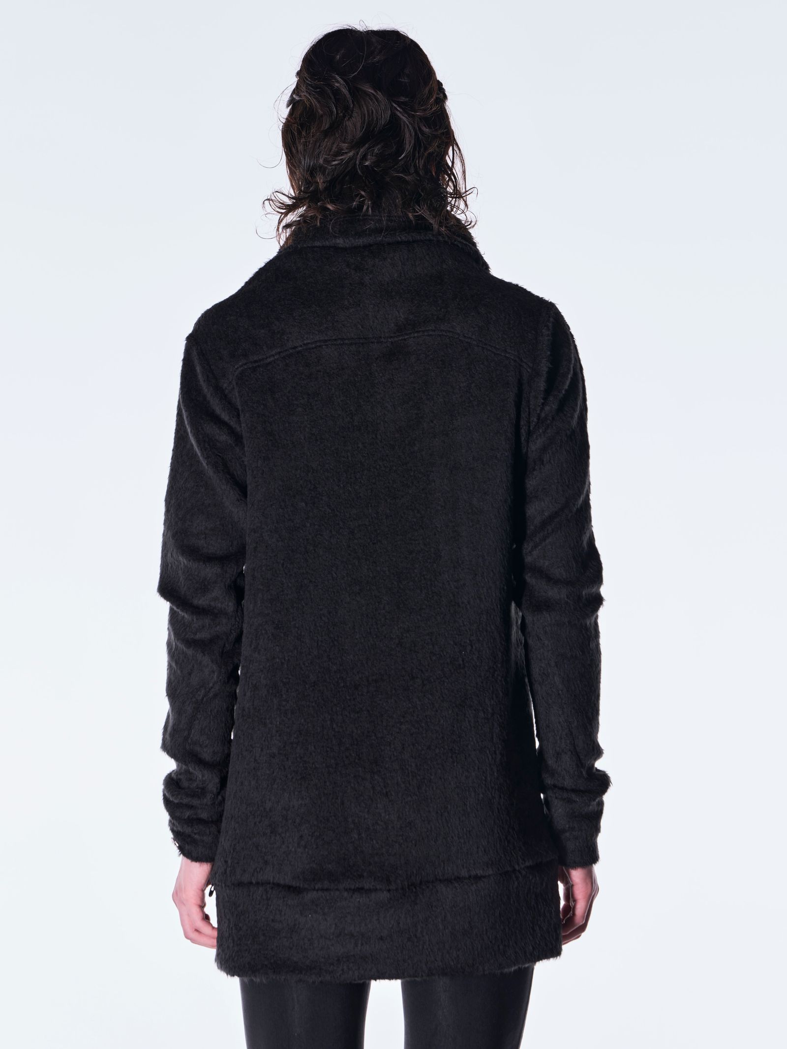 【予約品 6月29日(月) 締切】Long Shaggy Jersey Loose High Neck Pull Over / ルーズハイネック プルオーバー / ブラック
