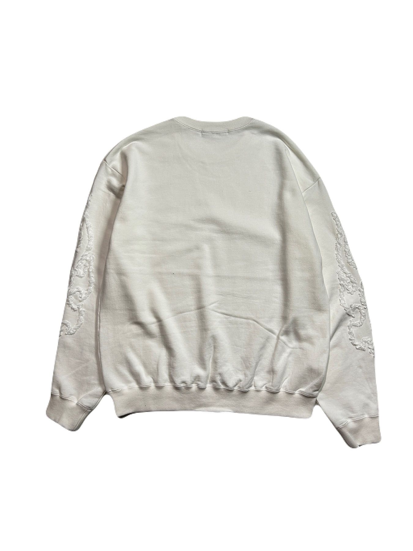 【予約品 8月10日(日) 締切 】FIRE EMBRO SWEAT / ファイヤー エンブロイダリー スウェット / オフホワイト