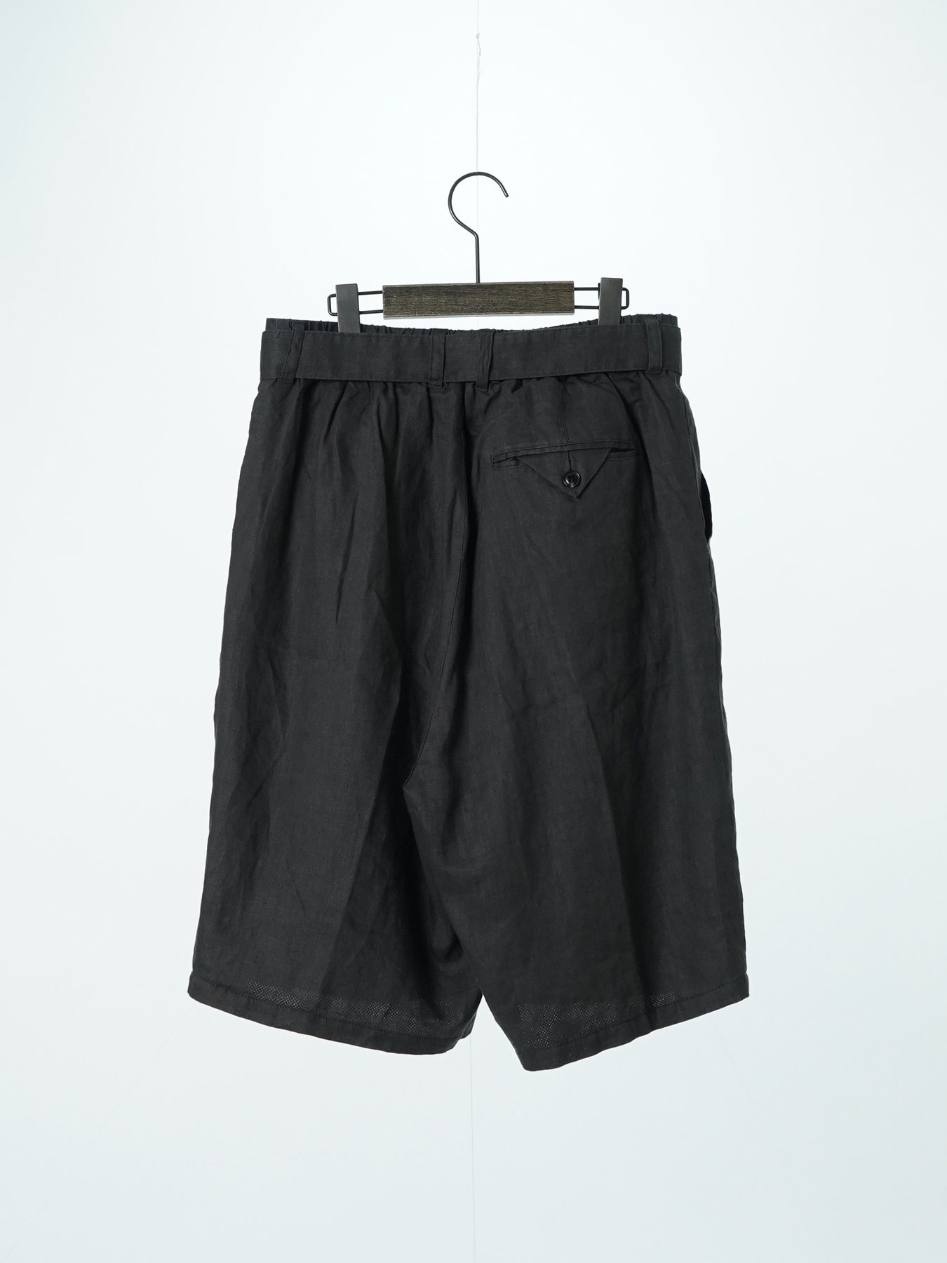 【予約品 2月1日(日) 締切】LINEN OVERSHORTS / オーバーサイズシルエット ショーツ / チャコール