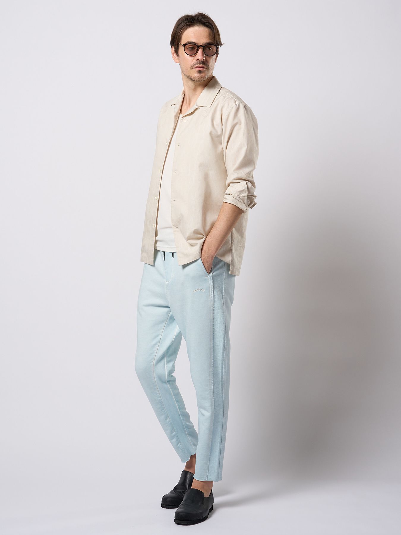 【予約品 9月23日(火) 締切】cut-off sweat pants / カットオフ スウェットパンツ / アイスブルー