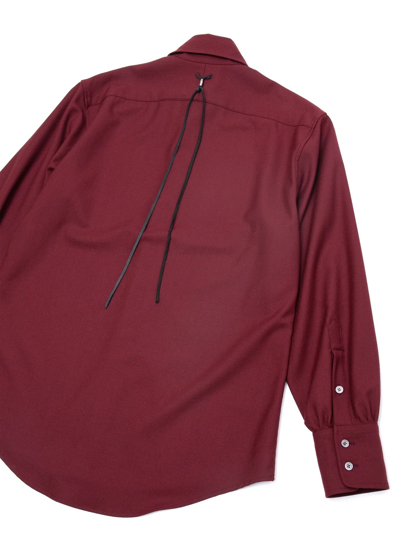 ウォッシャブル ウールレーヨンポリ ツイル ドレスシャツ / BURGUNDY