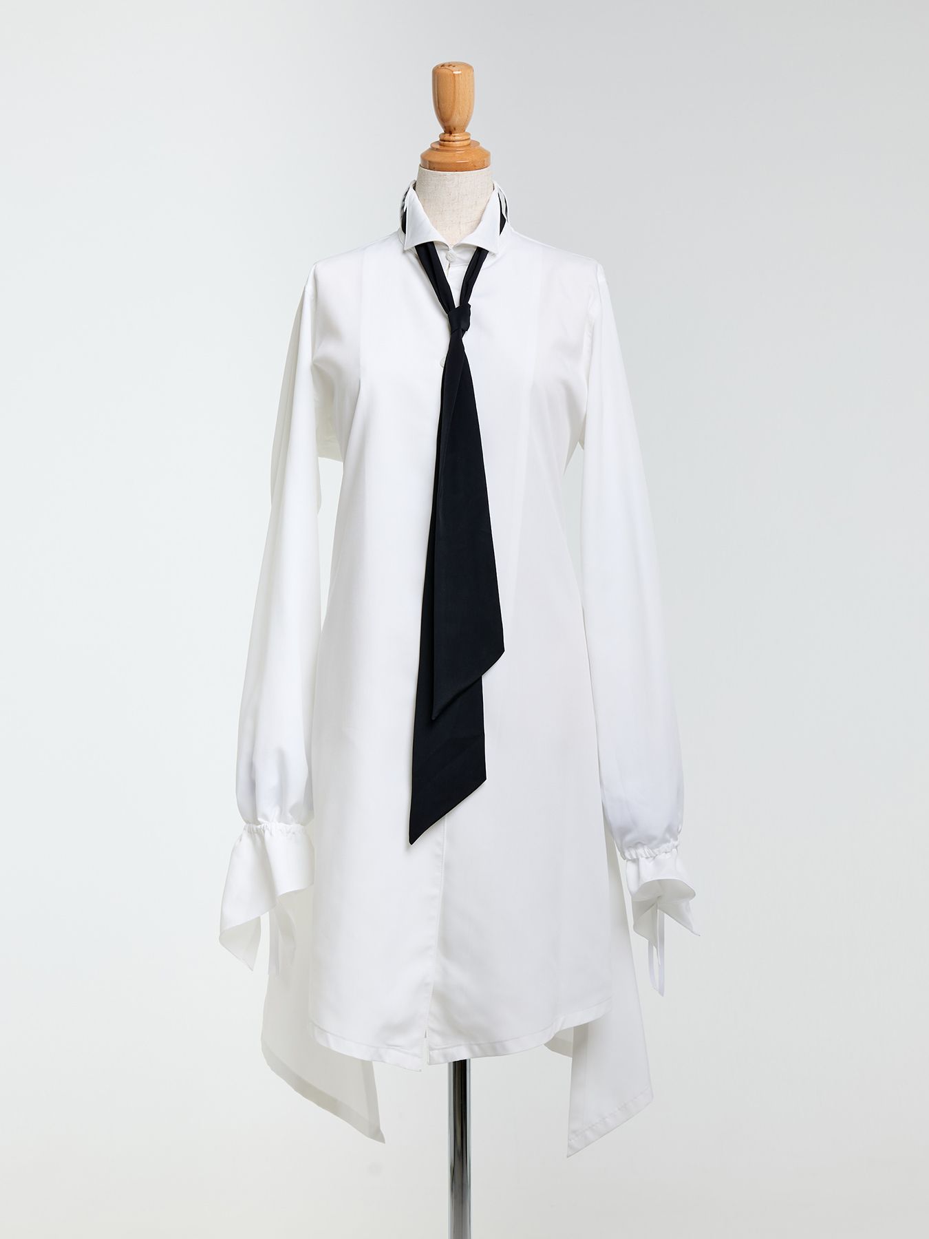 【予約品 10月26日(日) 締切】Wing Collar Flare Ribbon Shirt / ウイングカラー フレアリボンシャツ / ホワイト