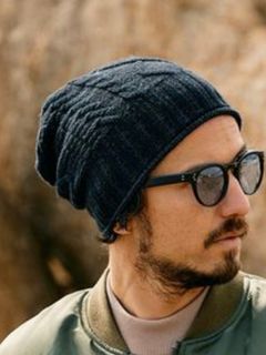 plating cable knit watch / ニットキャップ / ブラック