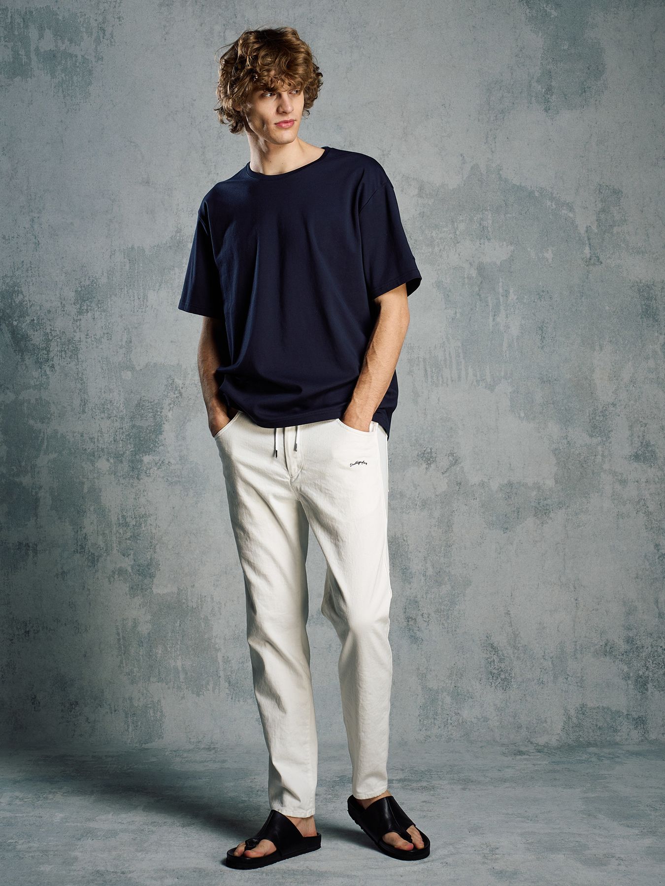 【予約品 1月25日(日) 締切】thin denim easy / シンデニム イージーパンツ / ホワイト