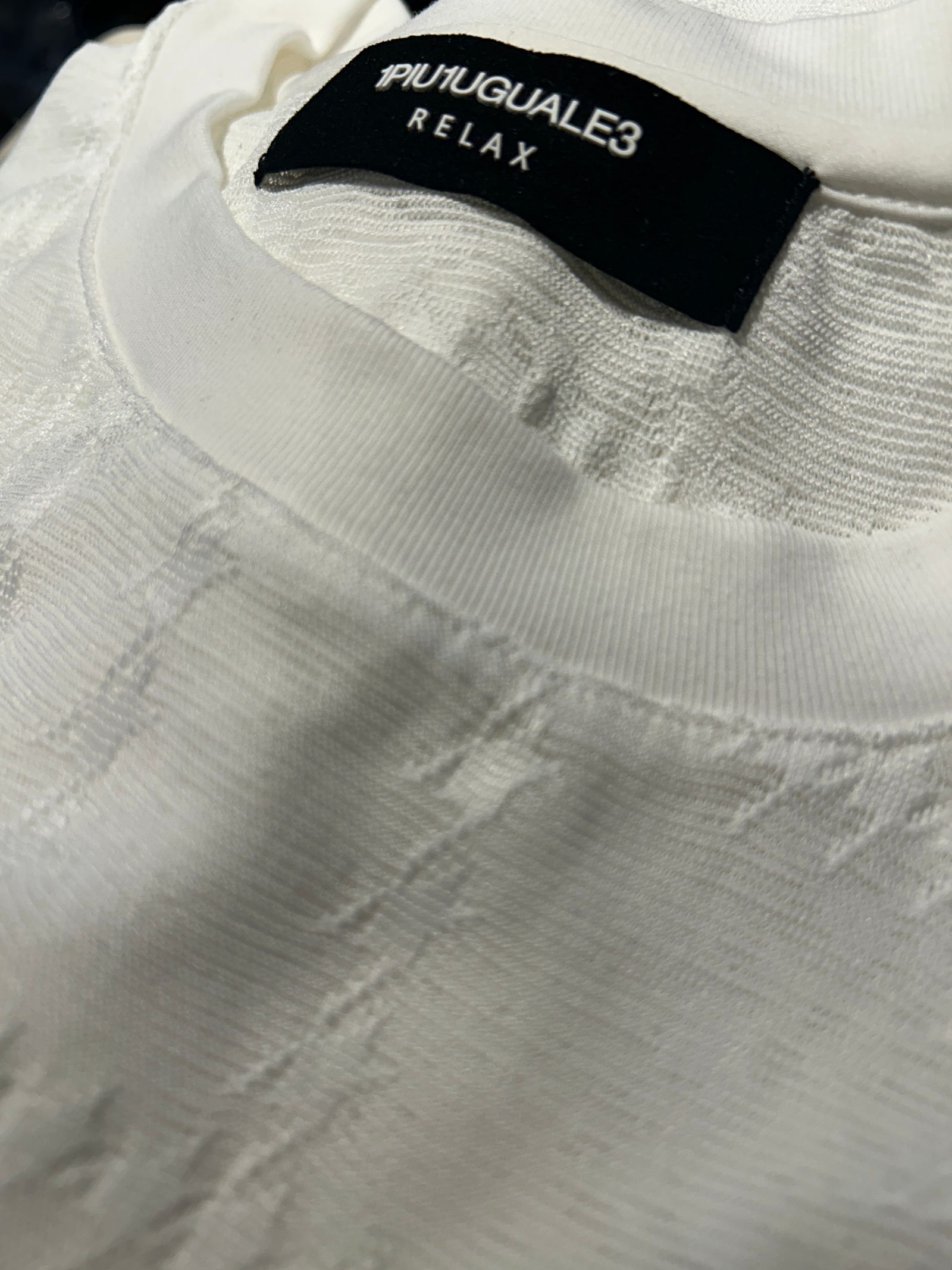 RANDOM HOUNDSTOOTH JACQUARD T-SHIRT / ホワイト