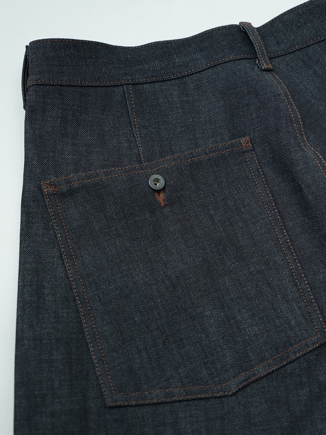 【予約品 5月6日(水) 締切】USN-DENIMTROUSERS / デニムミリタリーパンツ / インディゴ × 金茶ステッチ