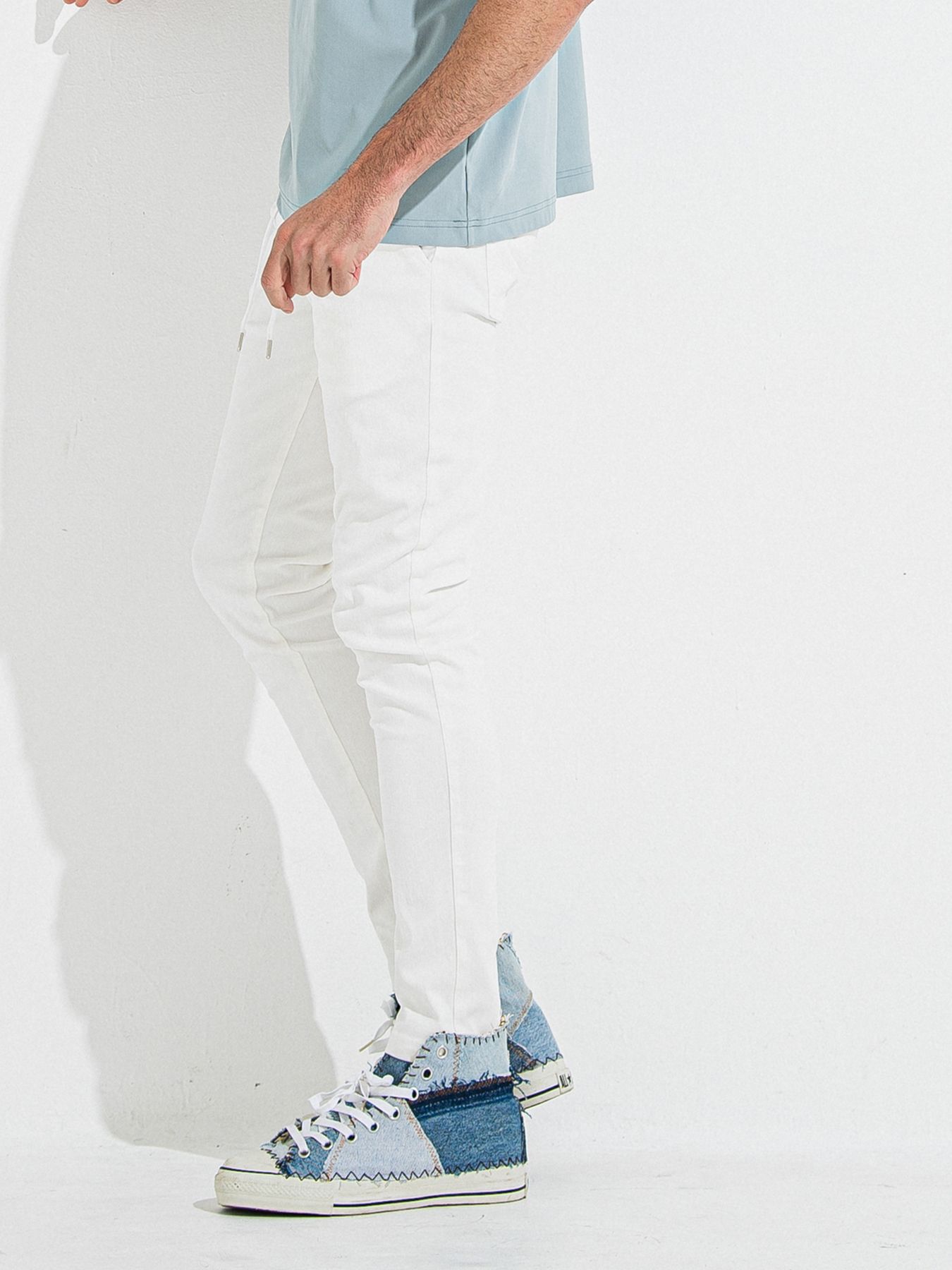 DENIM JERSEY CHRIS EASY TUCK PT / デニムジャージクリスイージータックパンツ / ホワイト