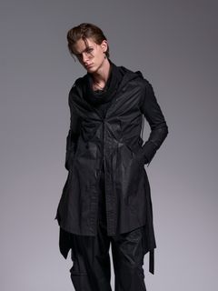 【予約品 1月4日(日) 締切】Flare Hoodie Coat / フレアフーディーコート / ブラックコーティング