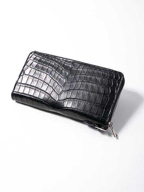 【予約品 10月13日(月) 締切】Nile Crocodile Round Wallet / ナイルクロコ ラウンドウォレット / ブラック