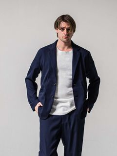 【予約品 11月16日(日) 締切】GARY LOOSE JACKET / ルーズフィット ジャージ テーラードジャケット / ネイビー