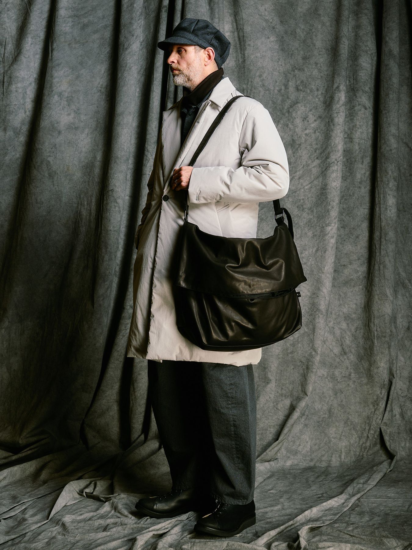 【予約品 4月19日(日) 18時締切】double breasted solid coat / ダブルブレスト ソリッド コート / フェードグレー